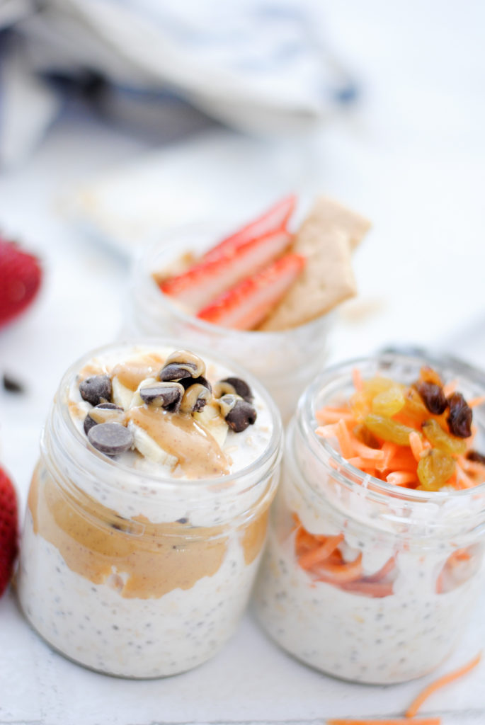 a breakfast solution for busy moms; overnight oats 3 ways
